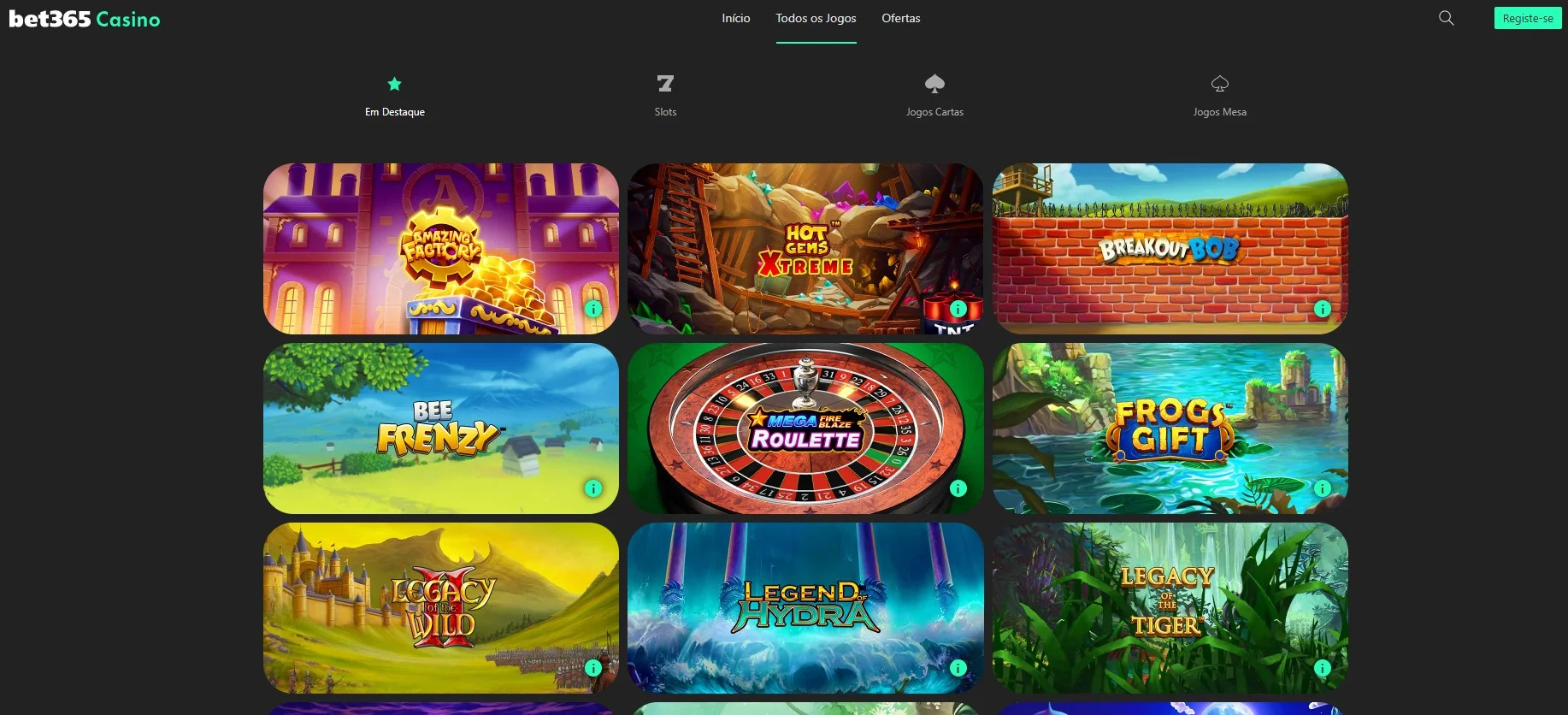 Produtos disponíveis de Bet365 | World Casino Expert Brasil