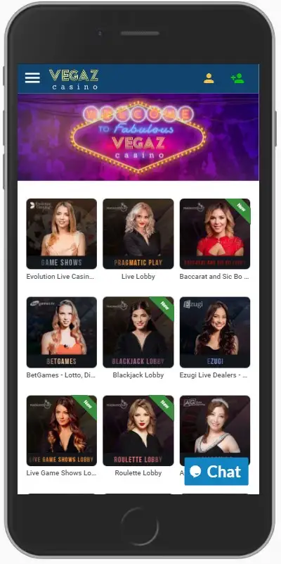 Vegaz casino móvel