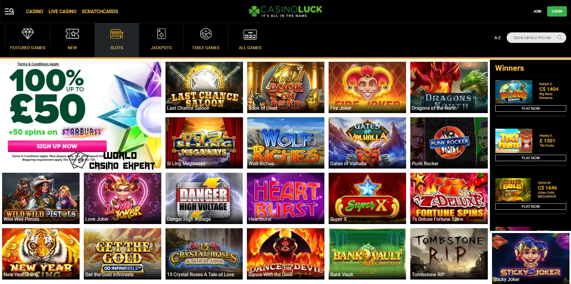 Jogos e Provedores no CasinoLuck | World Casino Expert