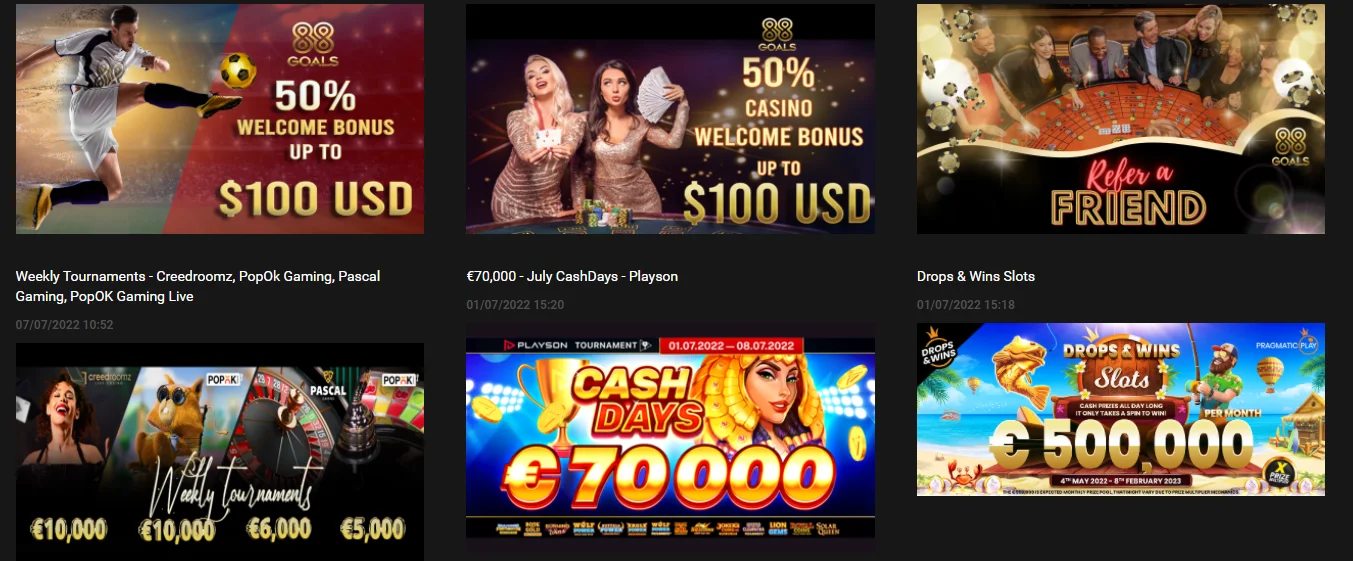 Bônus e promoções no Casino 88Goals | World Casino Expert Brasil