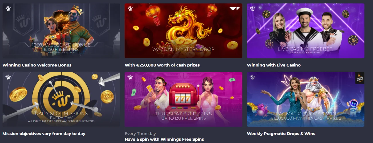 Bônus de cassino online Winning.io