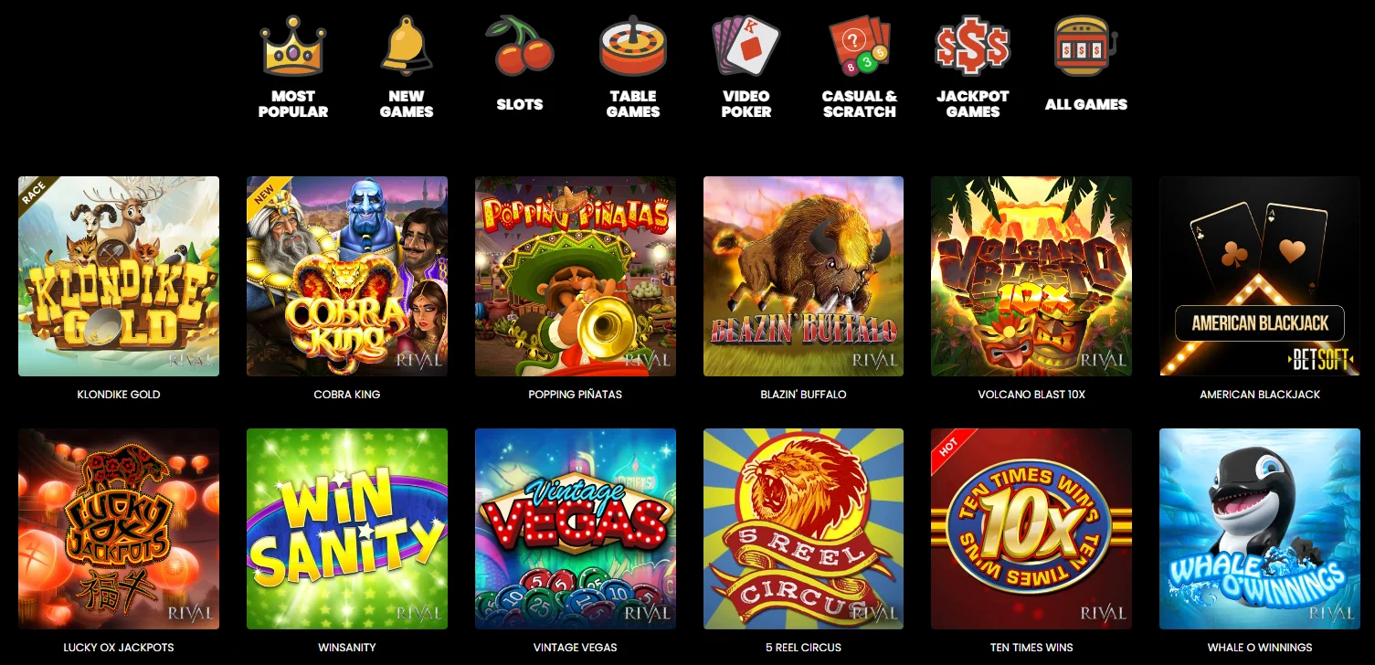 Software disponível no Golden Lady Casino