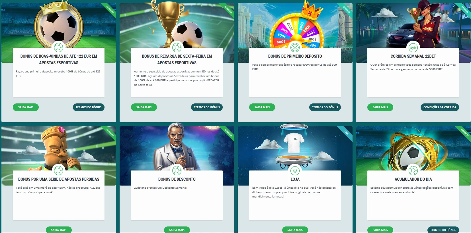 Bônus e Promoções da 22Bet