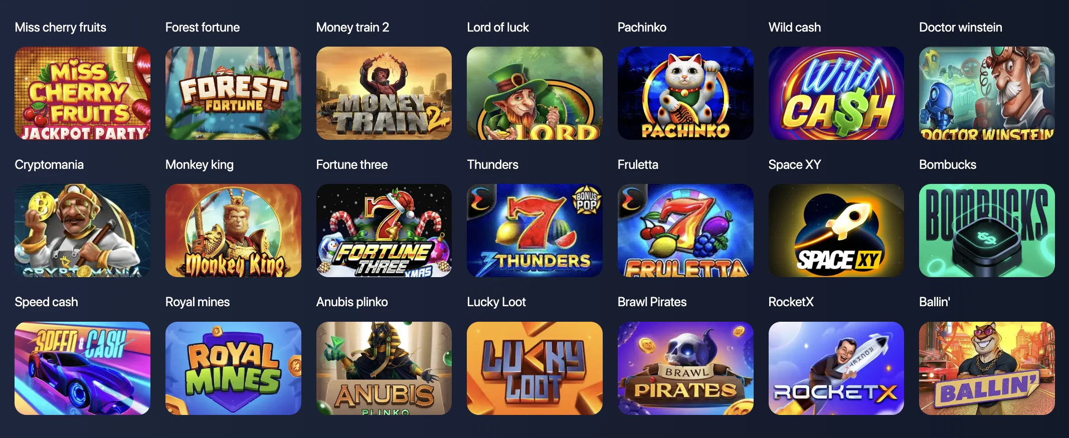Galeria de Jogos do Cassino 1Win