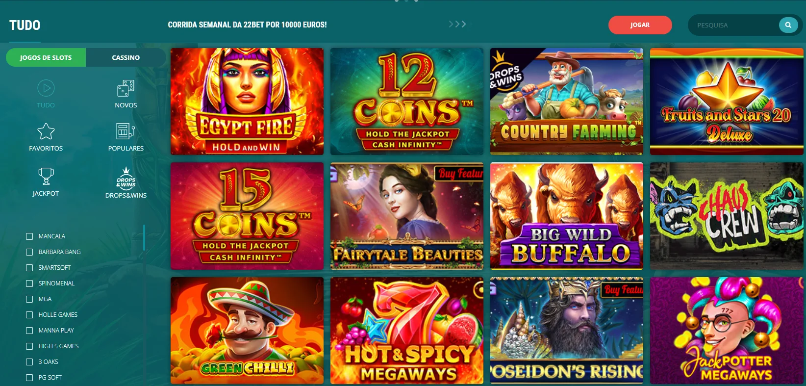 Jogos de cassino 22 Bet
