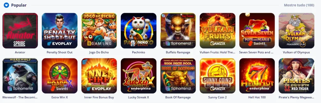 Máquinas caça-níqueis e fornecedores do Cassino Vulcan Vegas