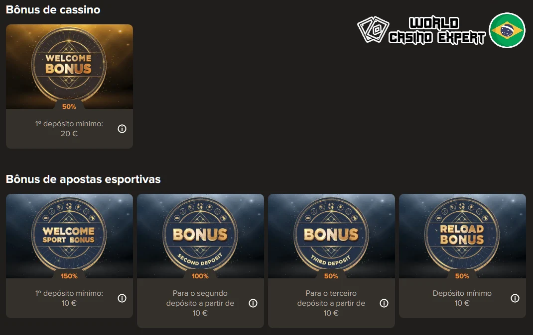 Bônus e promoções