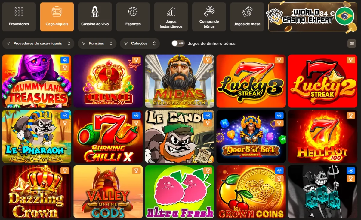 Jogos e fornecedores